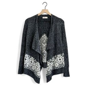 Hollister Open Front Aztec Cardigan Sweater Nordic Sz S